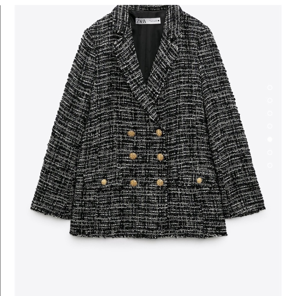 ZARA Double Breasted Textured Weave Coat - Picture 8 of 11